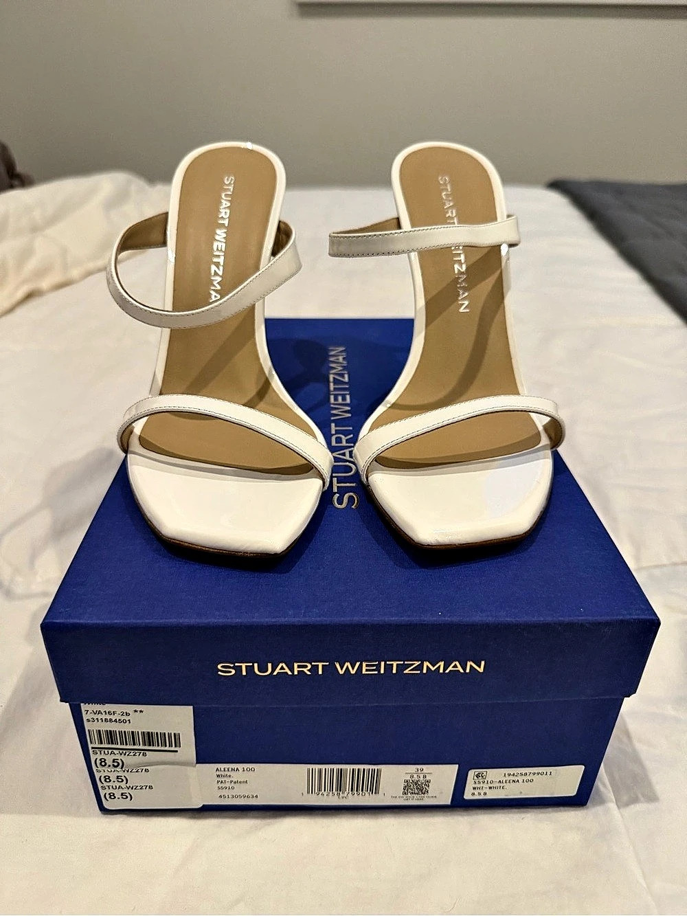 Stuart Weitzman Aleena 100 White Heels US 8.5 Like New